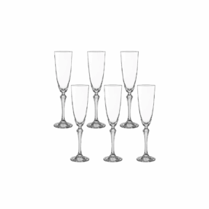 Taca de Cristal Bohemia para Champanhe 200 ml Elisabeth 6 Peças