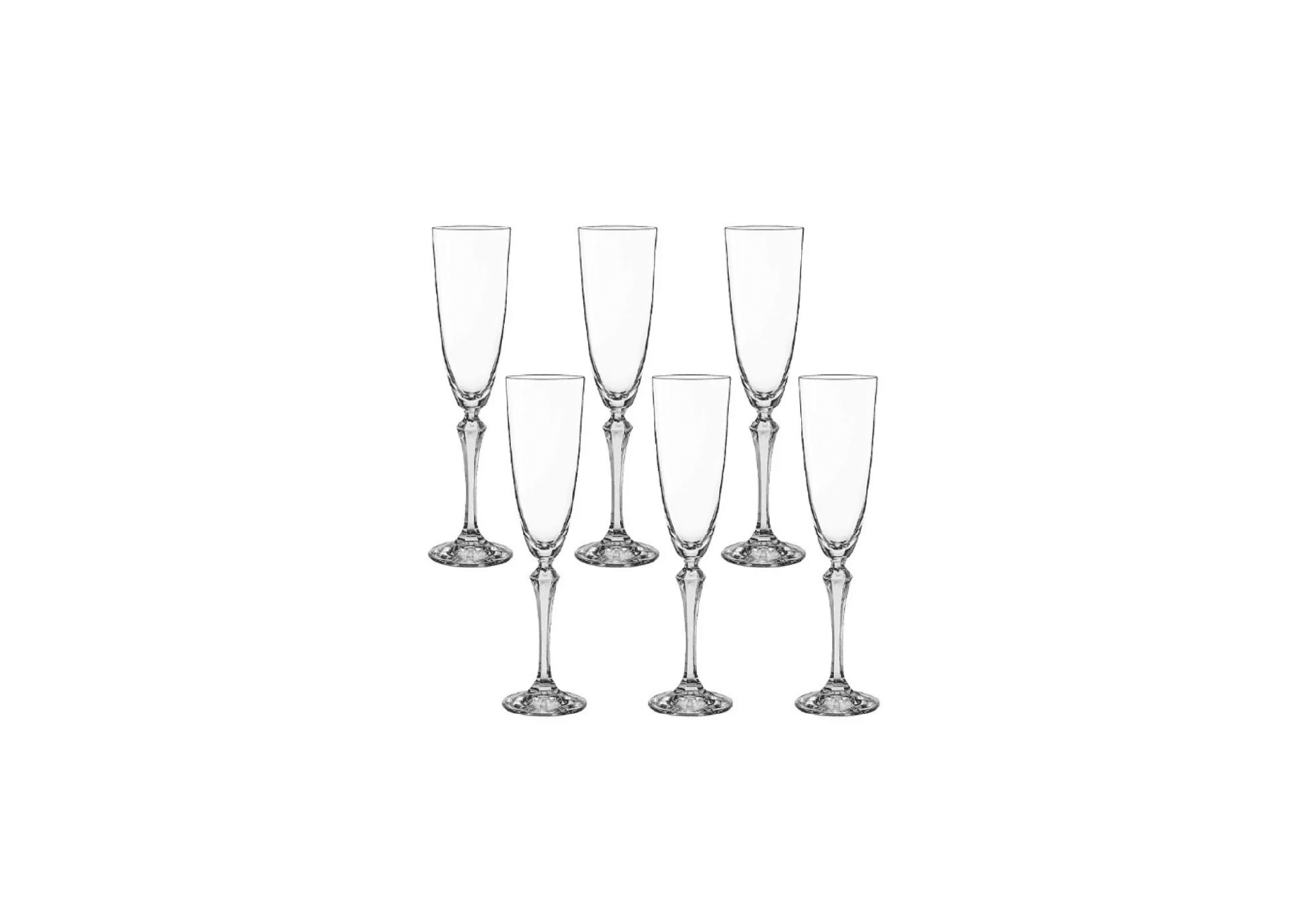 Taca de Cristal Bohemia para Champanhe 200 ml Elisabeth 6 Peças