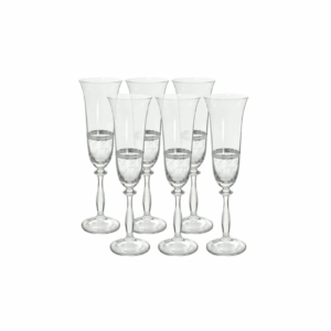 Taças Champagne 6 Peças Eco Cristal Silver 190 ml Bohemia - La Ville
