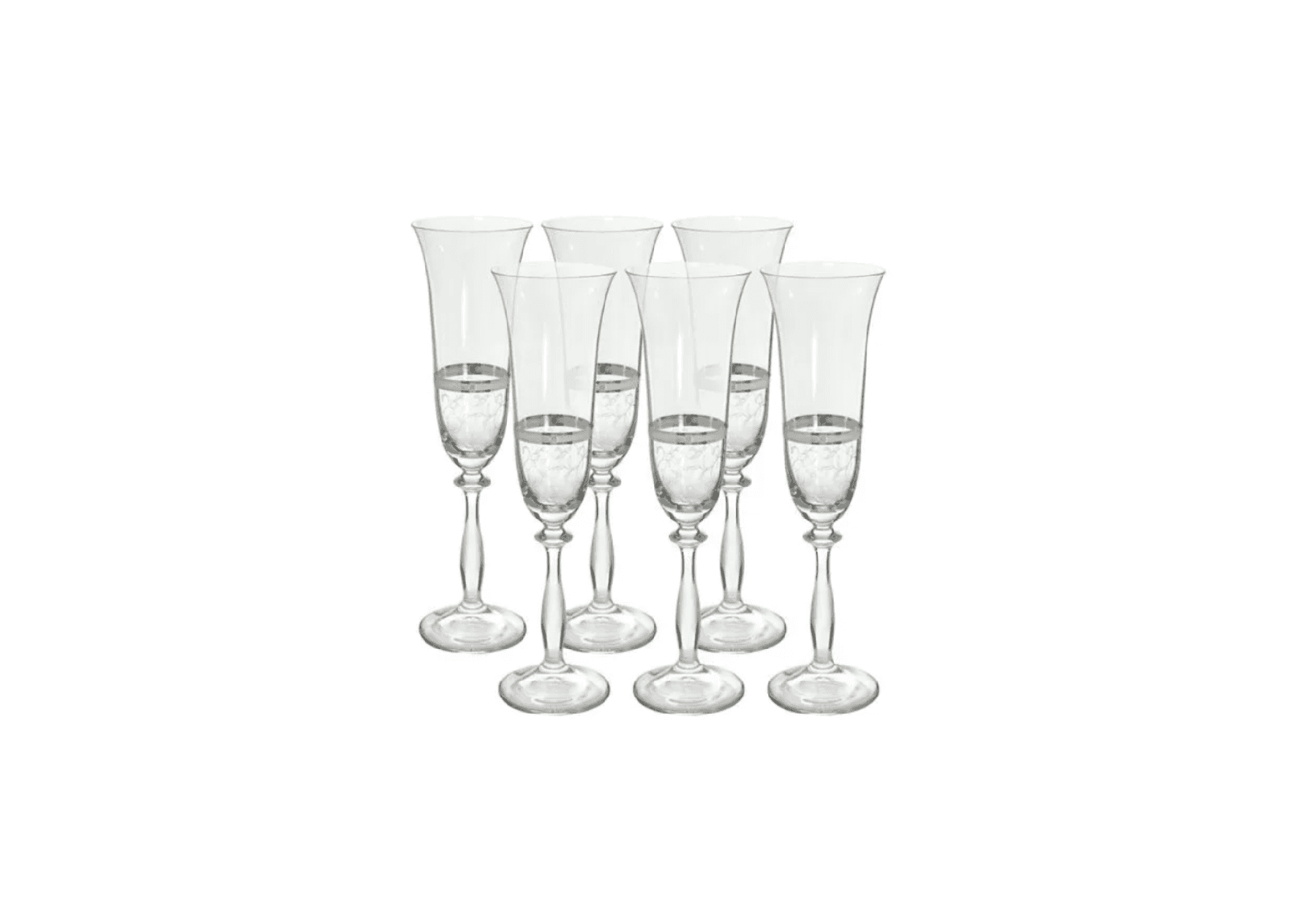Taças Champagne 6 Peças Eco Cristal Silver 190 ml Bohemia - La Ville